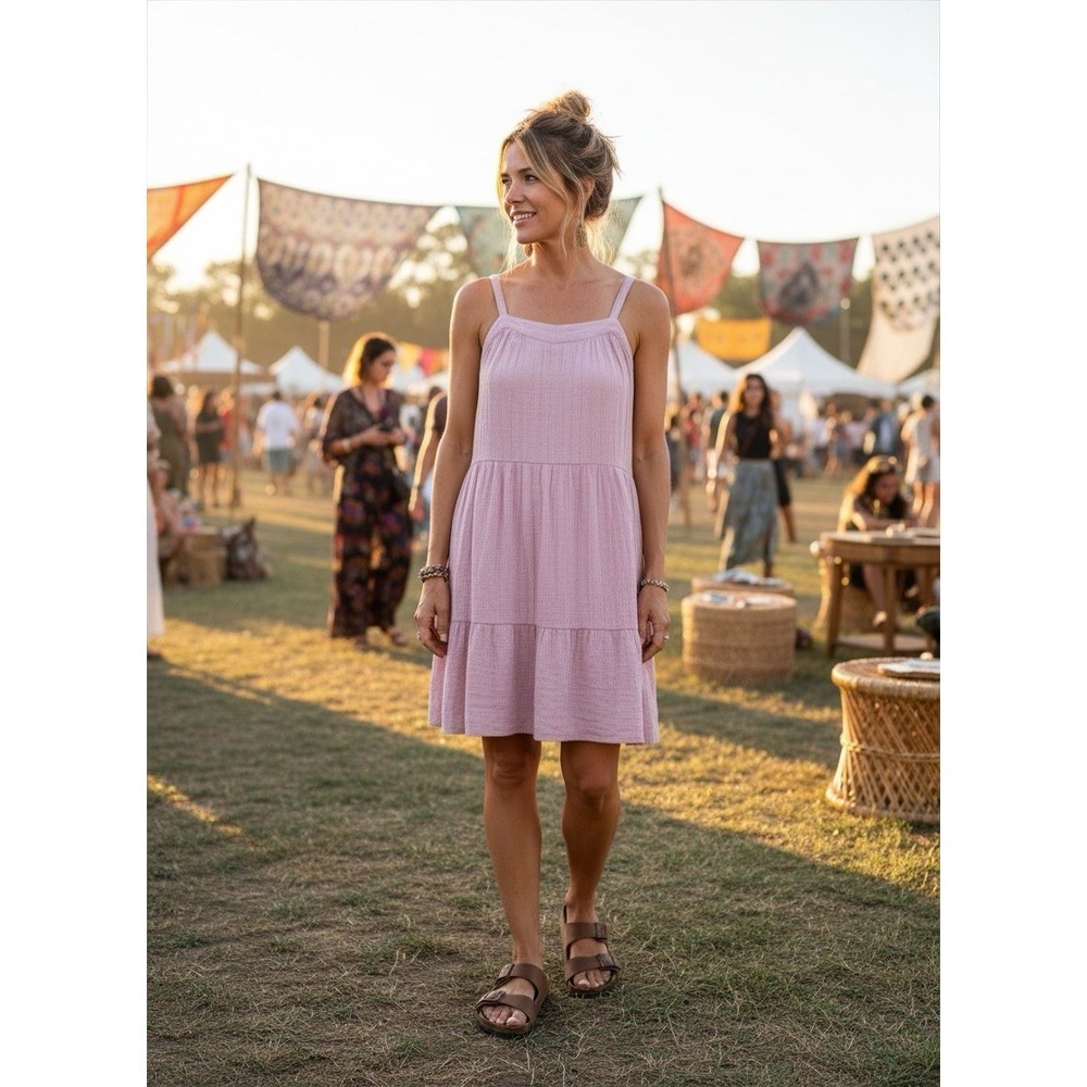 Knox Rose Large Lavender Maxi Dress Textured Lined Adjustable Strap
